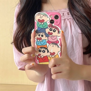 เคสโทรศัพท์มือถือ ซิลิโคนนิ่ม กันกระแทก ลายการ์ตูนชินจังน่ารัก สร้างสรรค์ สําหรับ Apple Iphone 14 13ProMax 12 11 14pro