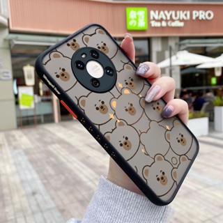 สําหรับ Huawei Mate 40 Pro Mate 40 Pro+ เคส การ์ตูน หมีน่ารัก รูปแบบ บาง ด้าน สี่เหลี่ยม ขอบ การออกแบบใหม่ กันกระแทก ฝ้า ใส เคสโทรศัพท์แข็ง