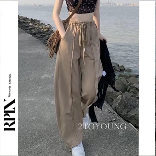 2TOYOUNG  กางเกงขายาว คาร์โก้ กางเกง เชือกอเมริกันคลาสิค Cargo pants 2023 NEW 071749 Trendy Korean Style สไตล์เกาหลี สวย ES220247 36Z230909