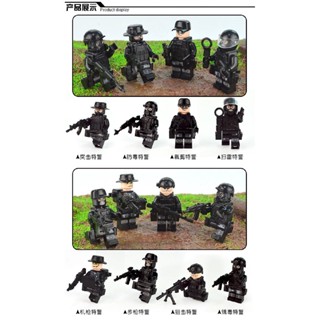 ฟิกเกอร์ตัวต่อเลโก้ SWAT Team Military ขนาดเล็ก เข้ากันได้กับเลโก้ 16EY 12 ชิ้น