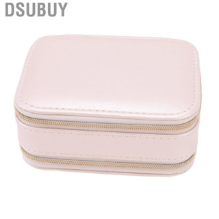 Dsubuy Jewelry Case Double Layer Portable Pink Necklace Hook Design Convenient Handle