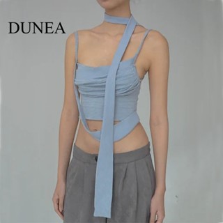 Dunea เสื้อกล้าม เกาะอก แต่งระบาย แฟชั่นสําหรับผู้หญิง