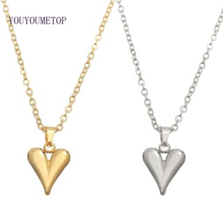 Youyo จี้สร้อยคอโชคเกอร์ สเตนเลส รูปหัวใจ สําหรับวัยรุ่น