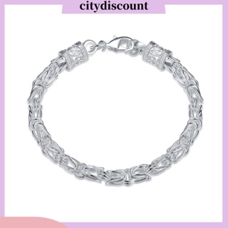 &lt;citydiscount&gt; สร้อยข้อมือ กําไลข้อมือโซ่ ชุบเงิน ดีไซน์เรียบง่าย แฟชั่นสําหรับผู้หญิง