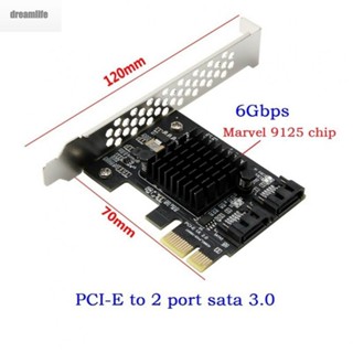 【DREAMLIFE】Expansion Card Board Adapter Attachment PCIe PCI Express To 6Gbps SATA 3.0