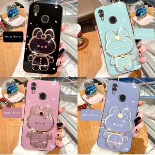 เคส Xiaomi Redmi Note 7 Pro เคส Redmi Note 10 Pro Casing Redmi Note 11 Pro Case Redmi Note 11S Case Redmi Note 10S Case Cute Bunny Bracket Cartoon Stand Vanity Mirror Rabbit Holder Phone Cover Cassing Cases Case KT น่ารัก กระต่าย ตัวยึด การ์ตูน ขาตั้ง