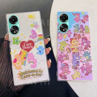 เคสโทรศัพท์มือถือ ซิลิโคนนิ่ม ใส กันกระแทก ลายการ์ตูนหมีสายรุ้ง สําหรับ OPPO A78 4G 5G NFC A98 A17 A17k A57 4G 2022 A77s A77 5G A78 OppoA98