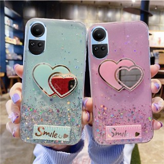 เคสโทรศัพท์มือถือ TPU นิ่ม แบบใส ประดับเลื่อม กลิตเตอร์ดาว ไล่โทนสี สําหรับ OPPO Reno10 Series 5G 2023 Reno 10 Pro 10Pro+ 5G