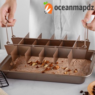 Oceanmapdz แม่พิมพ์สเตนเลส ทรงสี่เหลี่ยม 18 ช่อง ถอดออกได้ สําหรับทําบราวนี่ มัฟฟิน เค้ก