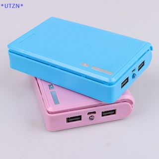 Utzn&gt; กล่องเคสชาร์จโทรศัพท์มือถือ 5V USB คู่ 4*18650 DIY