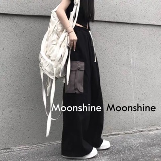 Moon  กางเกงขายาว คาร์โก้ กางเกง เชือกอเมริกันคลาสิค Cargo pants 2023 NEW 072005 Stylish Chic รุ่นใหม่ ทันสมัย ES220046 36Z230909