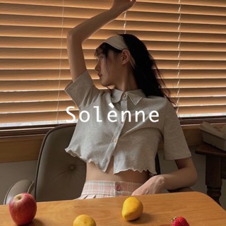 Solenne  เสื้อครอป เสื้อยืดผู้หญิง ครอป baby tee สาวเรโทร 2023 NEW Style ทันสมัย Comfortable ทันสมัย รุ่นใหม่ A29J1FP 36Z230909