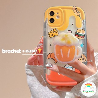 เคสโทรศัพท์มือถือ Tpu นิ่ม แบบใส หนา กันกระแทก ลายเบียร์ตลก สร้างสรรค์ สําหรับ iPhone 14 13 12 11 Pro Max X Xr Xs Max 8 7 6 6s Plus SE