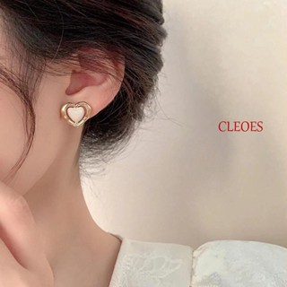 Cleoes ต่างหู โลหะผสม กลวง สีแคนดี้ สไตล์เกาหลี เครื่องประดับแฟชั่น สําหรับผู้หญิง