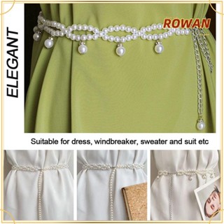 ROWANS Pearl Belt Wedding Waist Chain Pearl Chain Belt Waist Strap