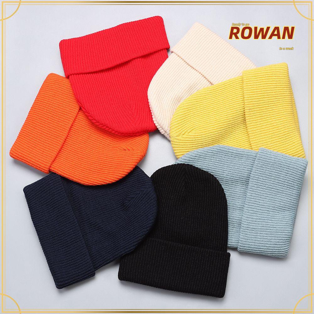 Row หมวกบีนนี่ถักแฟชั่นสําหรับผู้ชายผู้หญิงยืดหยุ่นให้ความอบอุ่น/หลากสีสัน