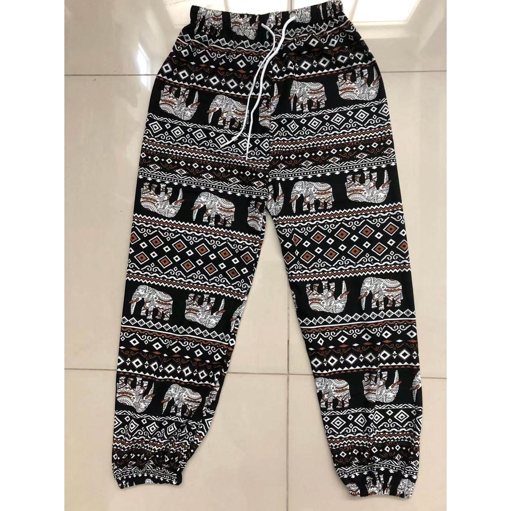 LovIn--กางเกงผ้าสปันลายช้างขาจั๊มเอวรูดได้จริง ใส่ไปทะเลใส่อยู่บ้านชิวๆ - รูปที่ 5