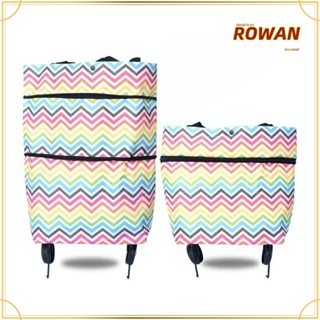 ROWANS กระเป๋าช้อปปิ้ง แบบหนา พับได้ ลายทาง สําหรับเดินทาง