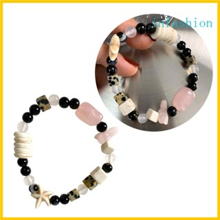 Inf สร้อยข้อมือ หินคริสตัลอาเกต หินธรรมชาติ ปลาดาว ลูกปัด เครื่องประดับ เรียบง่าย