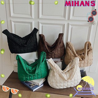 MIH กระเป๋าโท้ท ผ้าฝ้าย บุฟองน้ํา แฟชั่น