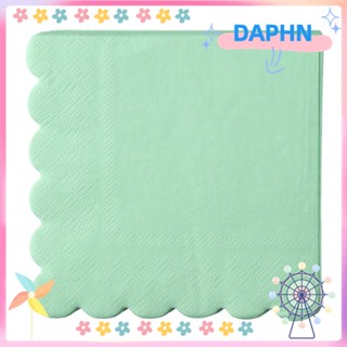 Daphs ผ้าเช็ดปาก กระดาษค็อกเทล สามชั้น สีชมพู สีเขียว แบบใช้แล้วทิ้ง 10 นิ้ว x10 นิ้ว 120 ชิ้น