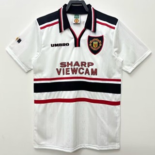 เสื้อกีฬาแขนสั้น ลายทีมชาติฟุตบอล Manchester United 1998 สไตล์วินเทจ แห้งเร็ว ไซซ์ S-2XL AAA