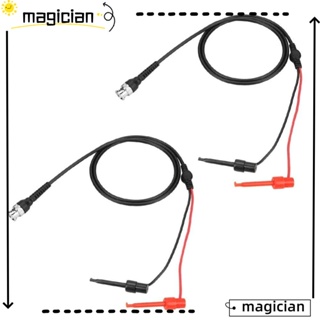 Mag โพรบทดสอบออสซิลโลสโคป โพรบทดสอบสายเคเบิลโคแอกเชียลคู่ PVC ทองแดง 100 ซม. สีดํา แดง 2 ชิ้น