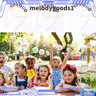 Melodygoods1 ที่คาดศีรษะ เคลือบสีเงิน ลายตัวอักษร เครื่องประดับผม สําหรับงานเลี้ยงวันเกิด