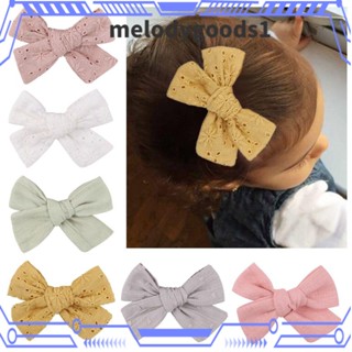 MELODYGOODS1 กิ๊บติดผม ริบบิ้น สีพื้น สําหรับเด็กผู้หญิง 2 คู่