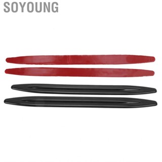 Soyoung 2pcs Car Front Rear Bumper Protector Body Door Corner AntiScratch Strips Glossy Black Modification Universal