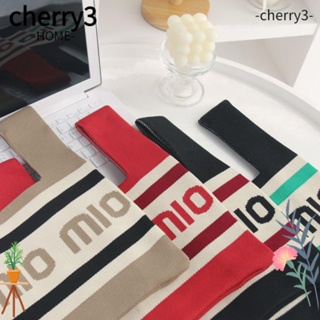 CHERRY3 กระเป๋าถือ ผ้าถัก แฮนด์เมด ใช้ซ้ําได้ สําหรับผู้หญิง