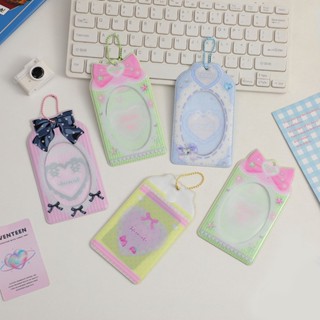 กรอบรูป PVC ประดับโบว์น่ารัก ขนาด 3 นิ้ว สําหรับใส่บัตร