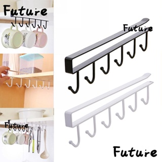 1/2 PCS Clothes Hanging Wardrobe Kitchen Organizer Storage Rack 6 Hooks Glass Mug Holder Cup Holder