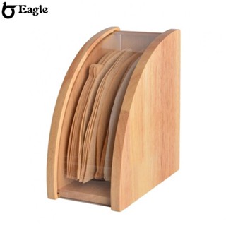 ⭐24H SHIPING⭐Wooden Coffee Paper Storage Box Fan-shaped Hand Drip Coffee Filter Holder