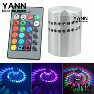 Yann1 โคมไฟติดผนัง LED RGB 3W พร้อมรีโมตคอนโทรล หลากสี สําหรับตกแต่งระเบียง โรงแรม