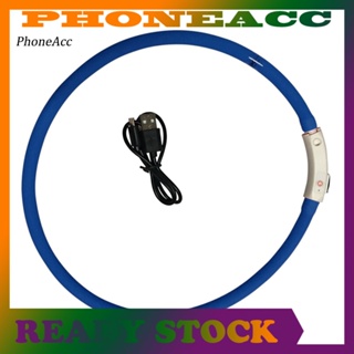 Phoneacc ปลอกคอไฟกระพริบ LED ป้องกันการสูญหาย ชาร์จ USB สําหรับสัตว์เลี้ยง สุนัข แมว