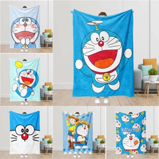 ผ้าห่ม Doraemon Flannel นุ่มและอบอุ่นเตียงผ้าห่มเครื่องปรับอากาศผ้าห่มสำนักงาน Nap