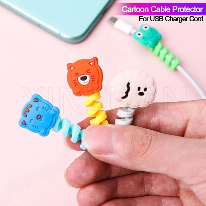 ปลอกเกลียวถนอมสายชาร์จ USB กันสายหัก ลายการ์ตูน