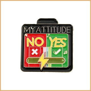 Attitude Pin My Attitude เข็มกลัดสไลด์ สีรุ้ง ใช้แบตเตอรี่ ไม่มีฟังก์ชั่น