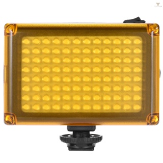 Fw Mini Portable On-camera LED Video Fill-in Light Panel 5400K/ 3200K CRI85+ with White &amp; Orange Filters for    DSLR Camera Camcorder