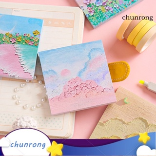 Chunrong แผ่นกระดาษโน้ต ลายการ์ตูนภาพวาดสีน้ํามัน มีกาวในตัว สําหรับตกแต่งบ้าน 80 ชิ้น ต่อชุด