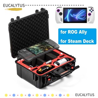 Eutus กล่องเก็บเกมแพด กันน้ํา กันกระแทก ความจุขนาดใหญ่ สําหรับ ROG Ally Stem Deck Travel