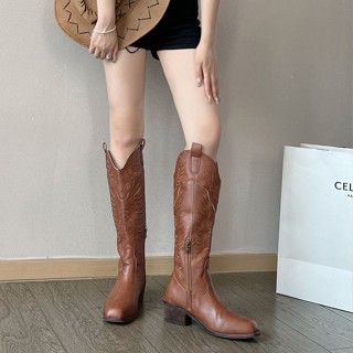 SINCE THEN  แฟชั่นรองเท้า บูท รองเท้าบูทยาว ไซส์ใหญ่ รองเท้า boots  Chic Trendy ทันสมัย fashion B94F0Q4 37Z230910