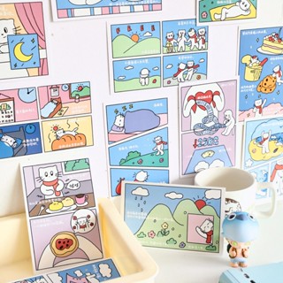 โปสการ์ด ลายการ์ตูนแมวน่ารัก 30 ชิ้น/กล่อง