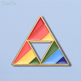 เข็มกลัดแฟชั่น รูปการ์ตูนเกม Zelda Enamel Pins สีรุ้ง ทรงสามเหลี่ยม เครื่องประดับ ของขวัญ