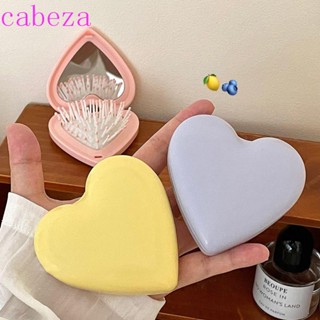 Cabeza หวีถุงลมนิรภัย แบบพับได้, หวีผมหัวใจ ขนาดเล็ก สีแคนดี้ พร้อมกระจก, แปรงนวดหนังศีรษะน่ารัก แปรงนวดผม หวีนวดผม เครื่องมือจัดแต่งทรงผม