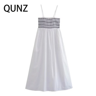 Qunz Splicing Poplin ชุดเดรส เซ็กซี่ 8490