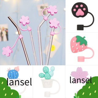 Lansel 1 ชิ้น ซิลิโคน ฟาง ปลั๊ก นํากลับมาใช้ใหม่ได้ สาด ป้องกัน ฟาง เคล็ดลับ อุปกรณ์ถ้วย