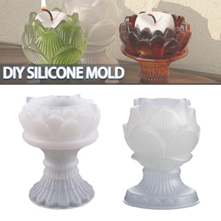 Lotus Candlestick Silicone Mold Candle Holder Epoxy Resin Casting Mould DIY Art