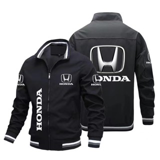 HONDA LOGO baseball uniform Fit City Civic type-r cr-v br-v ODYSSEY freed pilot n7x Accord outdoor driving stand collar large size long-sleeved sweater Aviator Jacket